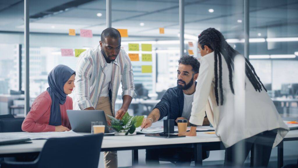 meeting around table in office